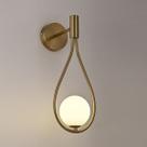 Luminária de parede Modern Brass LED Bedside Globe Light Indoor Sconce