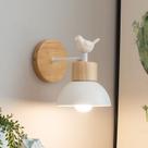 Luminária de parede Nordic Wooden Bird LED Bedroom Bedroom Bedroom