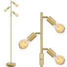 Luminária de piso BoostArea dourado latão 160 cm com 3 luzes e soquete E26 Luminária de piso BoostArea dourado latão 160 cm com 3 luzes e soquete E26