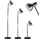 Luminária de Piso Chão Coluna 155cm Regulável Flexível 360 Graus Metal Gimpo KJTD-721-PRETO