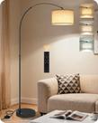 Luminária de piso GOEBLESON 190 cm ajustável com base de mármore e controle remoto