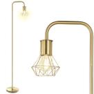 Luminária de piso industrial dourada BoostArea com soquete E26, 160 cm Luminária de piso industrial dourada BoostArea com soquete E26, 160 cm