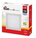 Luminária de Sobrepor Kian Quadrado LED Slim G2 Alt: 2,8cm Comp.: 21cm Larg: 21cm 18W 3000K Amarela.
