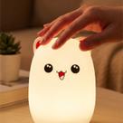Luminária De tapa Muda de cor ao tocar Infantil Gatinho Silicone Touch Com Luz Colorida