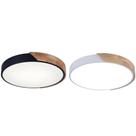 Luminária de Teto 40cm Plafon Luxo com Madeira Led 3 Cores