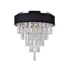 Luminária de Teto CWI Lighting Franca 40 cm Preto com Cúpula Cromada