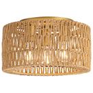 Luminária de Teto de Rattan Rpzloila 83x44cm 3 Lâmpadas Estilo Boêmio