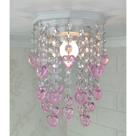 Luminária de Teto Decoração Quartinho Feminino Coração Rosa Lustre para Decorar Quarto Infantil de Menina Bebê