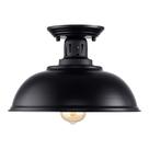 Luminária de teto HMVPL Semi Flush Mount preta 34cm
