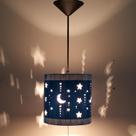 Luminária De Teto Infantil Lua E Estrelas Para Quarto (Azul)