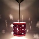 Luminária De Teto Infantil Lua E Estrelas Para Quarto (Violeta)