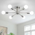 Luminária de teto KOSTOMO 6 Lights Nickel Mid-Century
