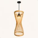 Luminária De Teto Lustre Pendente Bambu Madeira Cozinha 40cm P-IPANEMA