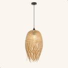 Luminária De Teto Lustre Pendente Bambu Madeira Moderno 35cm CAMPECHE