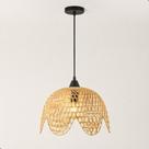Luminária De Teto Lustre Pendente Bambu Madeira Quarto 37cm P-BAM-K5-37 Luminária De Teto Lustre Pendente Bambu Madeira Quarto 37cm P-BAM-K5-37