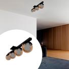 Luminaria De Teto Lustre Sala De Jantar Plafon Sobrepor Jabuticaba Quadruplo Globo Vidro