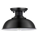 Luminária de teto McLight Industrial Semi Flush Mount preta 33cm