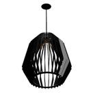 Luminária de Teto Pendente Amazonas Bivolt 100W Preta em MDF para Interior e Exterior Lenobre