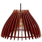 Luminária de Teto Pendente Aruanã em MDF para Sala e Varanda Marrom Lenobre Bivolt