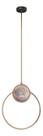 Luminária de Teto Pendente Circular de Cristal Dourado LED Integrado 3w 3000k