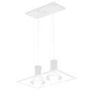 Luminária de Teto Pendente de Sobrepor Quadrado p/ 02Lâmpadas E27 em Vidro Espelhado Bivolt