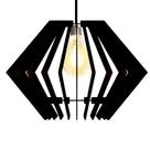 Luminária de Teto Pendente Diamante em MDF Preta Bivolt 100W Lenobre