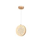 Luminária De Teto Pendente Disco Circulo Led Multicor Acrílico Dourado 12W Bivolt