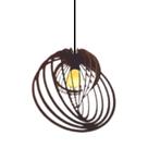 Luminária de Teto Pendente Espinha em MDF Marrom Bivolt 100W para 1 Lâmpada Lenobre