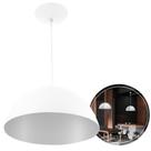 Luminaria de teto Pendente Meia Lua 60 cm Branco/Branco