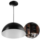 Luminaria de teto Pendente Meia Lua 60 cm Preto/Branco