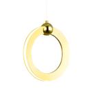 Luminária De Teto Pendente Mercúrio Anel Redondo Dourado Led 3 Em 1 Multicor 7W Bivolt