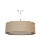 Luminária de Teto Pendente Palha Cúpula Dupla Cru 40x16