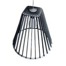 Luminária de Teto Pendente Pequim Bivolt 110V-220V 100W em Madeira MDF Preta Lenobre