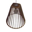 Luminária de Teto Pendente Pequim em MDF Marrom Bivolt 110V-220V 100W Lenobre