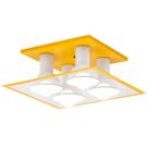 Luminária de Teto Plafon de Sobrepor Quadrado p 04 Lâmpadas E27 em Vidro Bivolt