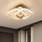 Luminária de Teto Plafon LED 45W Prisma Dourada Moderna com 3 Cores de Luz Bivolt para Sala e Quarto Luminária de Teto Plafon LED 45W Prisma Dourada Moderna com 3 Cores de Luz Bivolt para Sala e Quarto