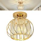 Luminária De Teto Plafon Sobrepor Redondo Cristal K9 Dourado Lustre Moderno Clássico Luxo Soquete E27 Bivolt 110V 220V Para Sala Estar Quarto Corredor