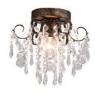 Luminária de teto Q&S Crystal Flush Mount Dia24cm Black