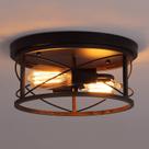Luminária de teto Q&S Farmhouse Flush Mount 2 Lights