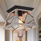 Luminária de teto Q&S Rustic Farmhouse Vintage 1 Light