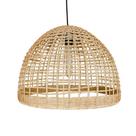 Luminaria de Teto Rattan Natural Quadriculado Formato Metade
