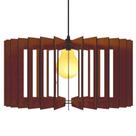 Luminária de Teto Tipo Pendente Salamanca Bivolt 100W Marrom em Madeira MDF Lenobre