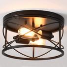 Luminária de teto WELTRANS 2-Light Flush Mount Black