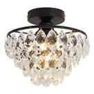 Luminária de teto YYJLX Modern Crystal Mini Black