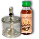 Luminária de vidro + óleo repelente de cravo-canela 1x120ml