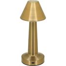 LUMINÁRIA DECORATIVA ABAJUR LED MESA USB METAL 21x9x9cm DOURADO