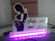 Luminária Decorativa com LED Feliz Dia das Mães