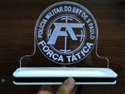 Luminária Decorativa com LED Força Tática Polícia Militar SP