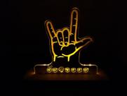Luminária Decorativa com LED I LOVE YOU LIBRAS