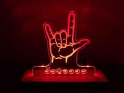 Luminária Decorativa com LED I LOVE YOU LIBRAS